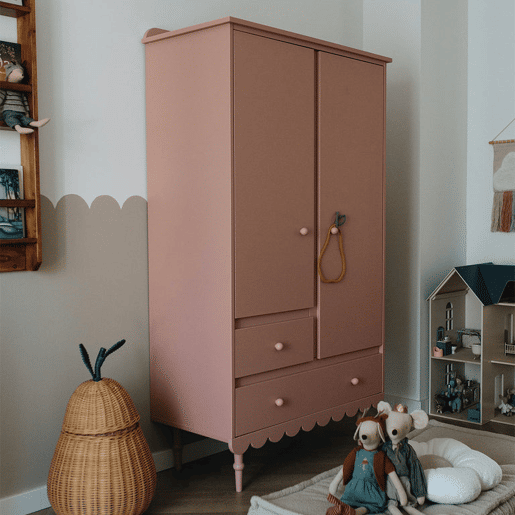 Berço evolutivo 70x140 e roupeiro 2 portas Wood Luck Babushka Rosa Berço evolutivo 70x140 e roupeiro 2 portas Wood Luck Babushka Rosa