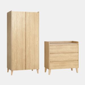 Cómoda 3 gavetas roupeiro 2 portas Vox Muve Madeira