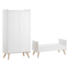 Cama extraível e roupeiro de 2 portas Vox Vintage Branco e Madeira 70x140