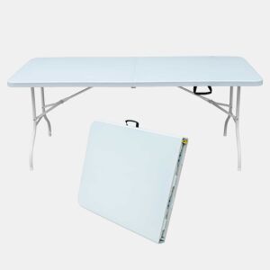 Mesa dobrável de 180 cm - multifuncional, resistente, com pega - branca