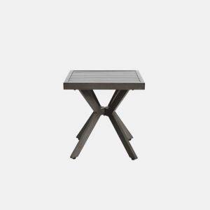 Mesa auxiliar quadrada para exterior - alumínio, resistente às intempéries, fácil manutenção - cinzento escuro