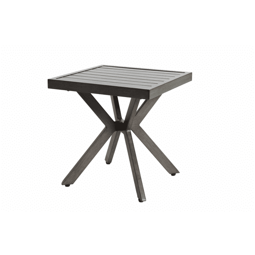 Mesa auxiliar quadrada para exterior - alumínio, resistente às intempéries, fácil manutenção - cinzento escuro