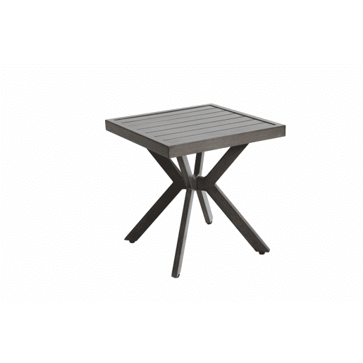 Mesa auxiliar quadrada para exterior - alumínio, resistente às intempéries, fácil manutenção - cinzento escuro