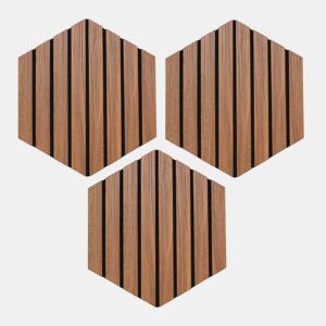 Conjunto de 3 painéis decorativos hexagonais 'Colva' da Well Home