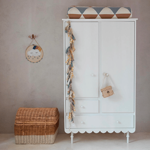 Berço evolutivo 70x140 e roupeiro 2 portas Wood Luck Babushka Branco