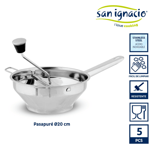 Moedor de alimentos em aço com 3 discos, 20 cm, coleção KINVARA