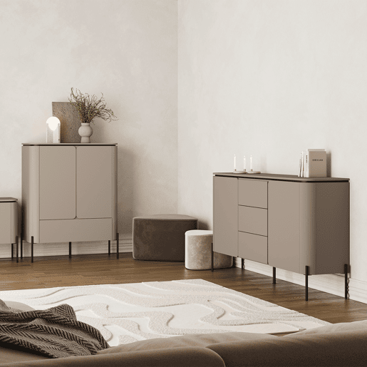 Aparador 2 portas 1 gaveta Junon Taupe