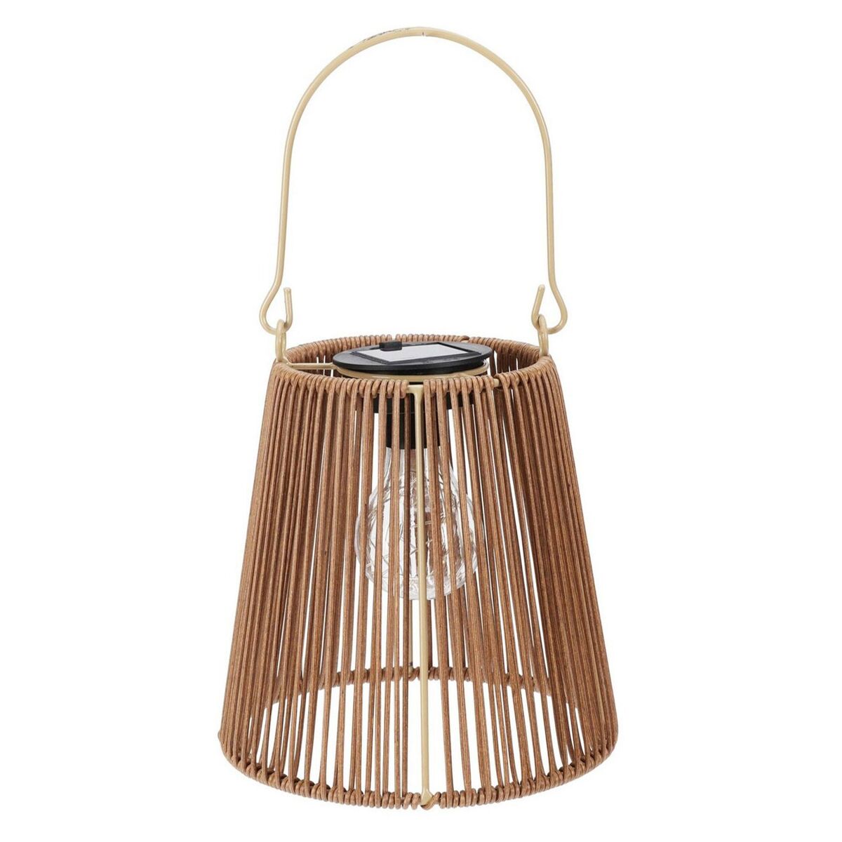 Well home farol solar natural 18x18x21cm con estructura metálica decorativa