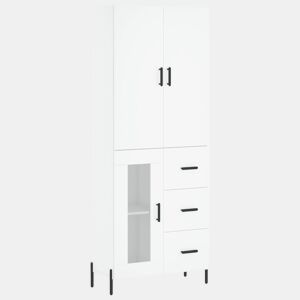 Armário alto - Bufete - Móvel de apoio 69,5x34x180 cm derivados de madeira branco pt663
