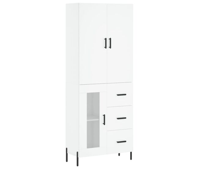Aparador alto - mueble de almacenamiento madera contrachapada blanco 69,5x34x180 cm es663