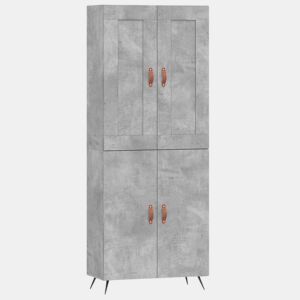 Armário alto - Bufete - Móvel de apoio 69,5x34x180 cm derivados de madeira cinza cimento pt959