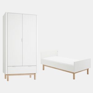 Berço evolutivo 70x140 e roupeiro de 2 portas Pinio Miloo Branco