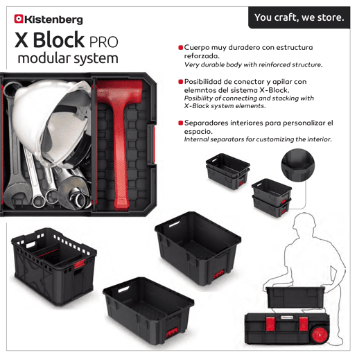 Sistema modular Kistenberg X Block PRO, cesto modular Sistema modular Kistenberg X Block PRO, cesto modular