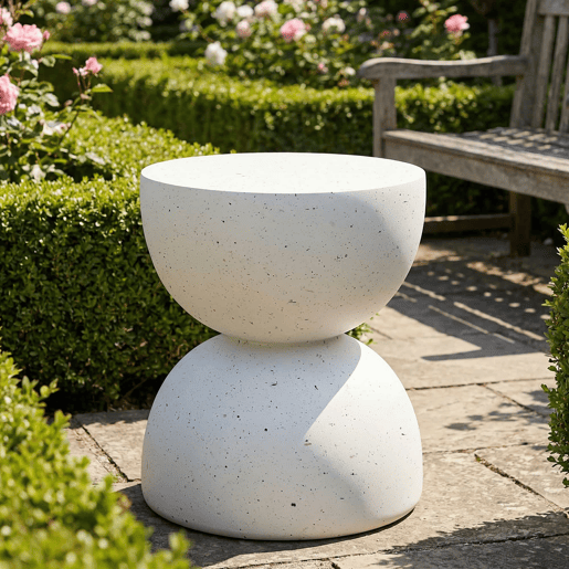 Mesa auxiliar exterior 45 cm - leve e prática, estilo moderno, para interior e exterior - branco terraço