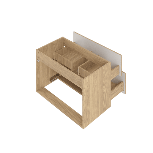 Conjunto móvel lavatório simples 80cm e coluna Viggo Madeira Conjunto móvel lavatório simples 80cm e coluna Viggo Madeira