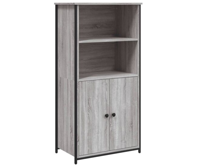Aparador alto - mueble de almacenamiento madera contrachapada sonoma gris 62x36x121,5 cm es1207