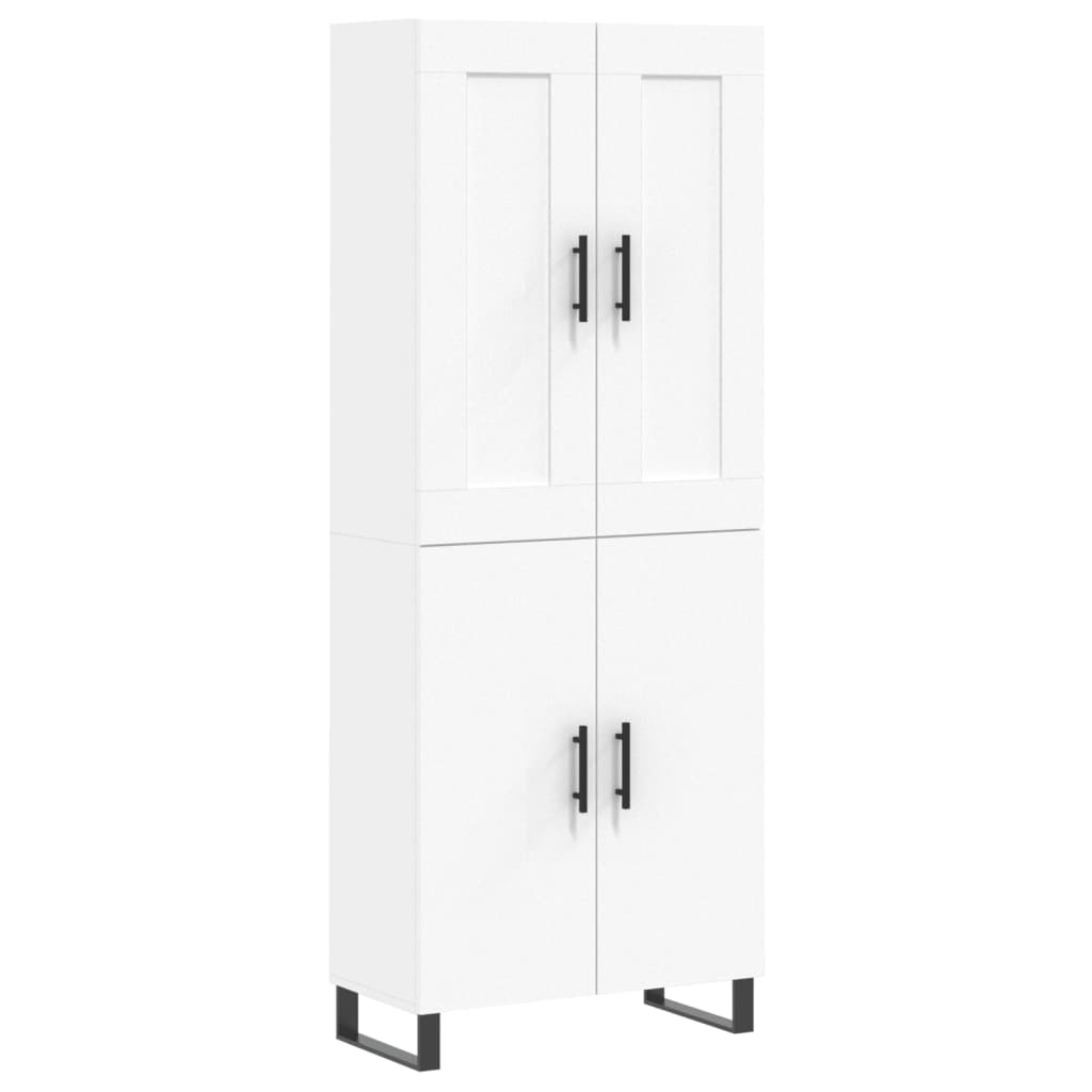 Aparador alto - mueble de almacenamiento madera contrachapada blanco 69,5x34x180 cm es714