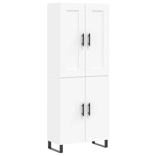 Armário alto - Bufete - Móvel de apoio 69,5x34x180 cm derivados de madeira branco pt714 Armário alto - Bufete - Móvel de apoio 69,5x34x180 cm derivados de madeira branco pt714