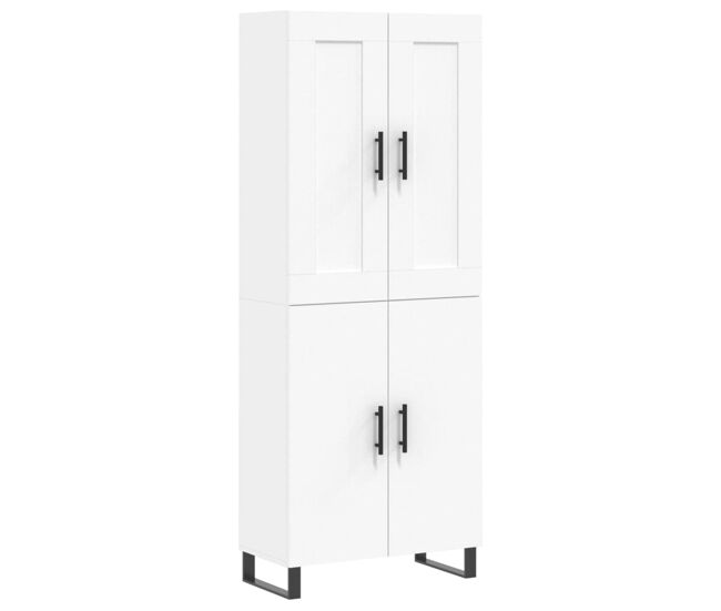 Aparador alto - mueble de almacenamiento madera contrachapada blanco 69,5x34x180 cm es714