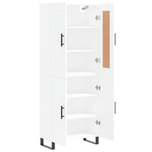 Armário alto - Bufete - Móvel de apoio 69,5x34x180 cm derivados de madeira branco pt714 Armário alto - Bufete - Móvel de apoio 69,5x34x180 cm derivados de madeira branco pt714
