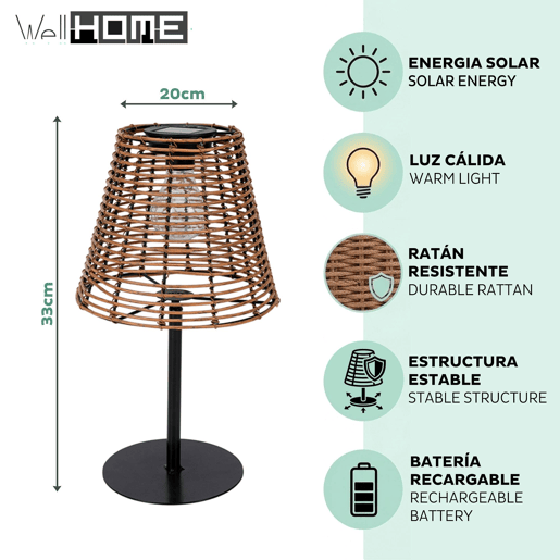 Lâmpada solar decorativa Well Home Lâmpada solar decorativa Well Home