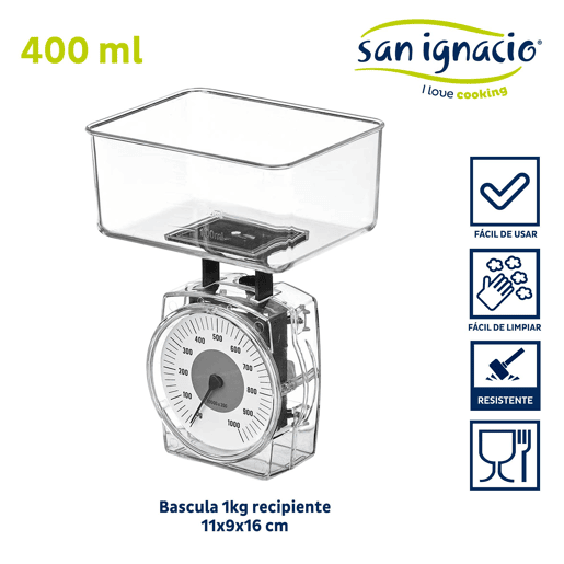 Balança de 1 kg, recipiente retangular de 400 ml, coleção KINVARA