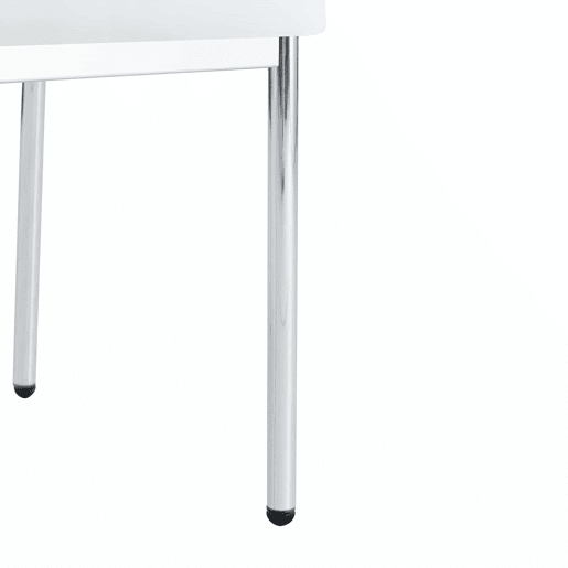 Conjunto de 4 cadeiras de jantar - Estilo leve-luxuoso, encosto em PU branco com padrão vertical + pernas metálicas prateadas - Branco + Prateado