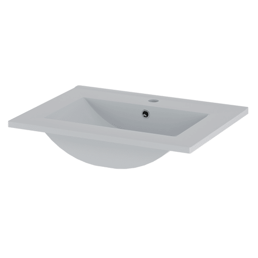 Móvel de toucador individual Tao White com lavatório e pedestal de 60 cm
