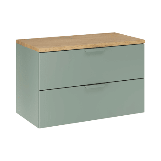 Conjunto móvel sob-lavatório 80cm e coluna Oria Verde mate Conjunto móvel sob-lavatório 80cm e coluna Oria Verde mate