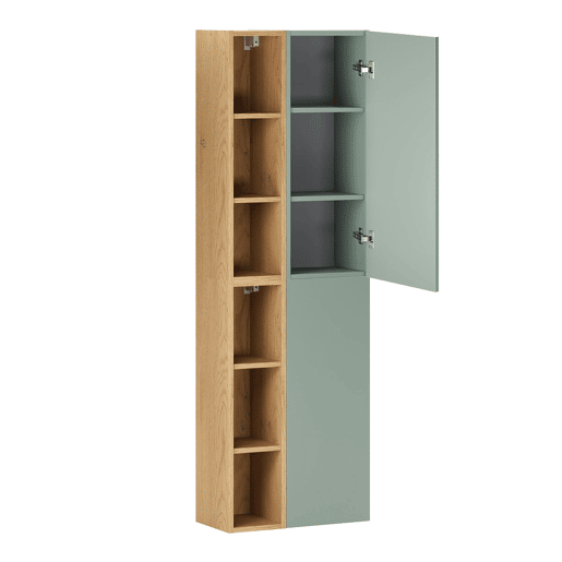 Conjunto móvel sob-lavatório 80cm e coluna Oria Verde mate Conjunto móvel sob-lavatório 80cm e coluna Oria Verde mate