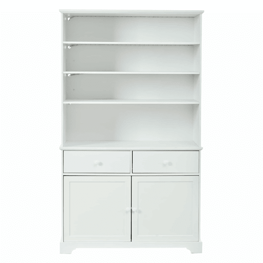 Armário vitrina 100 x 38 x 170 cm - vitrina com 2 portas, iluminação LED, móvel de sala multifuncional com 2 gavetas, estante para livros, armário grande - branco
