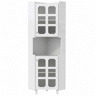 Armário de canto com iluminação LED - multifuncional, acabamento lacado, MDF, para sala de estar, quarto, casa de banho, sala de jantar - Branco