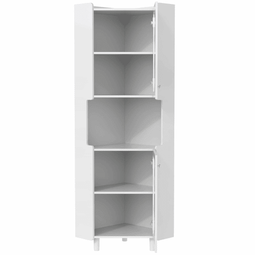 Armário de canto com iluminação LED - multifuncional, acabamento lacado, MDF, para sala de estar, quarto, casa de banho, sala de jantar - Branco Armário de canto com iluminação LED - multifuncional, acabamento lacado, MDF, para sala de estar, quarto, casa de banho, sala de jantar - Branco