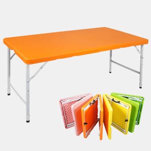Mesa dobrável de 125 cm - resistente, ajustável, multifuncional - laranja