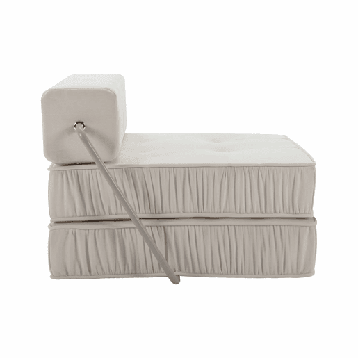 Sofá-cama dobrável de 1 lugar - poltrona convertível, futon, colchão de chão, almofada traseira removível - branco
