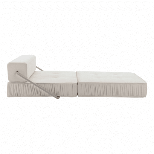 Sofá-cama dobrável de 1 lugar - poltrona convertível, futon, colchão de chão, almofada traseira removível - branco
