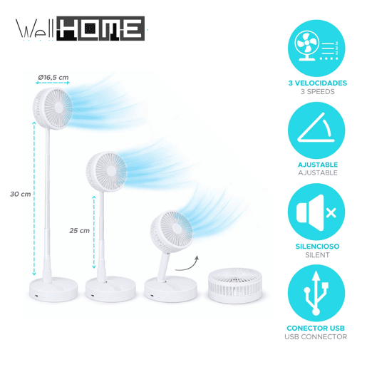 Conjunto de 2 ventiladores de mesa Well Home Conjunto de 2 ventiladores de mesa Well Home