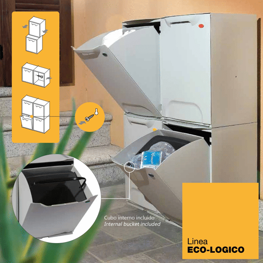 Recipiente de reciclagem de polipropileno