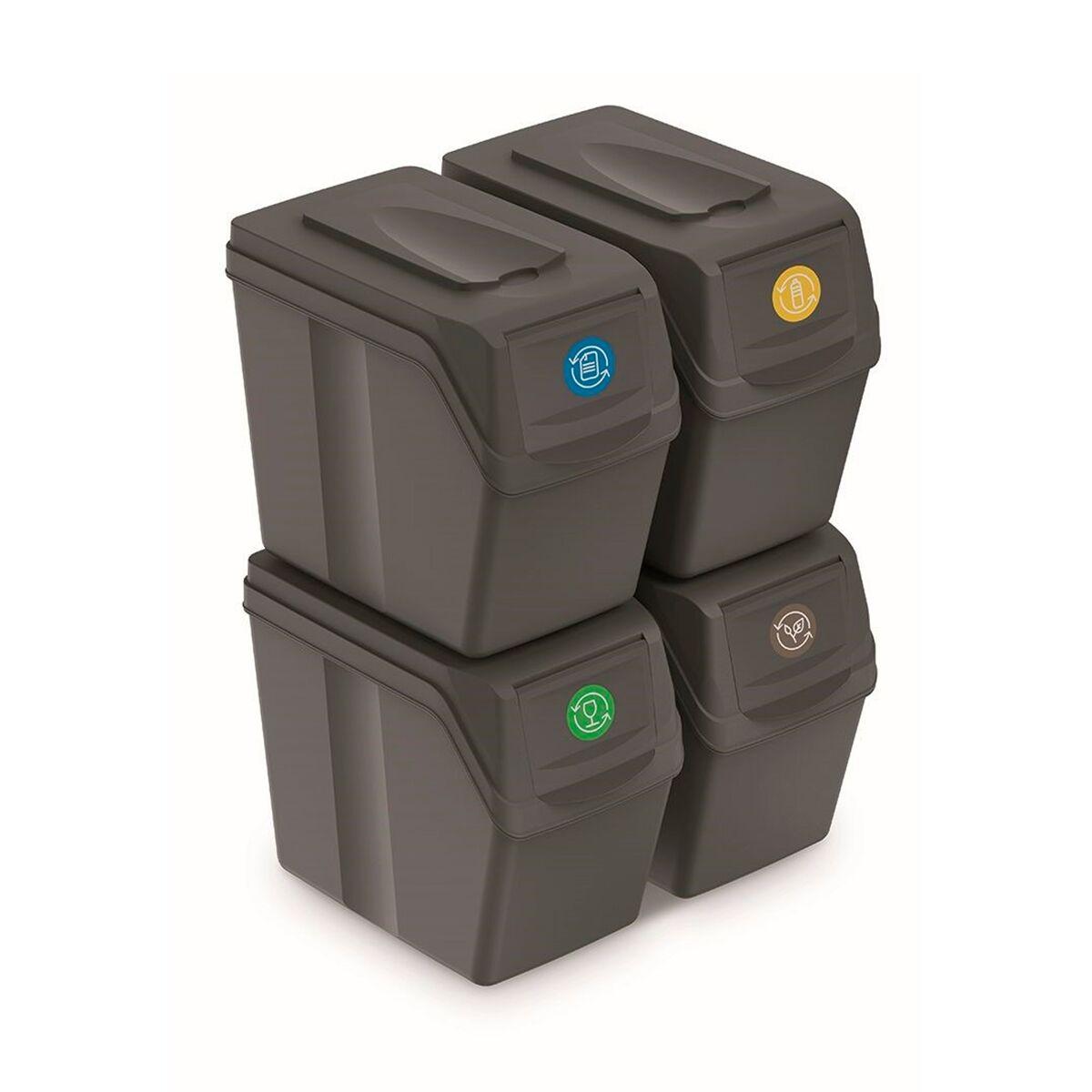 Set de 4 cubos de basura KEDEN SORTIBOX para reciclado