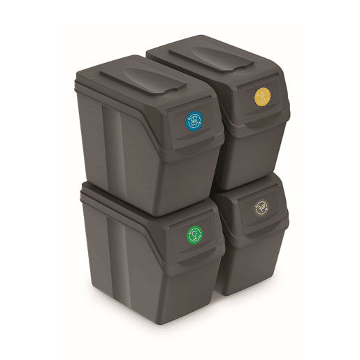 Conjunto de 4 contentores de reciclagem KEDEN SORTIBOX