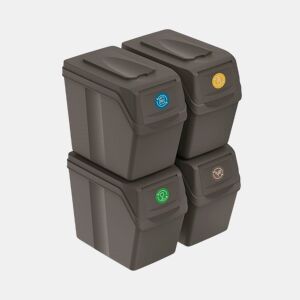 Conjunto de 4 contentores de reciclagem KEDEN SORTIBOX