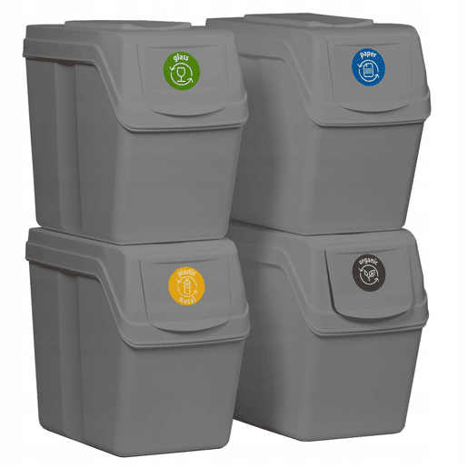 Conjunto de 4 contentores de reciclagem KEDEN SORTIBOX