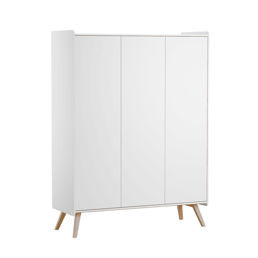 Roupeiro de 3 portas Vox Vintage Branco e Madeira