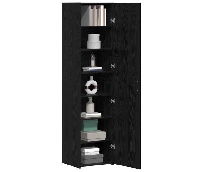 Aparador alto - mueble de almacenamiento 2 pcs roble negro 45 x 42,5 x 185 cm es252