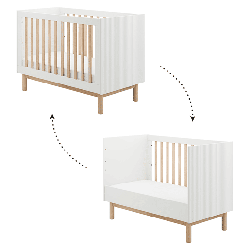 Berço evolutivo 60x120 e roupeiro 2 portas Pinio Miloo Branco
