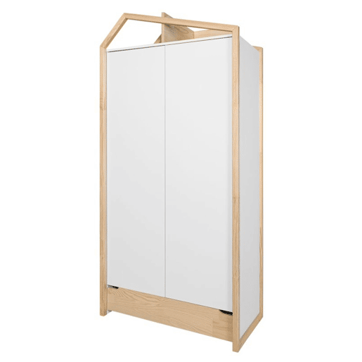 Berço evolutivo 70x140 e roupeiro 2 portas Bellamy Juliette Branco e Madeira
