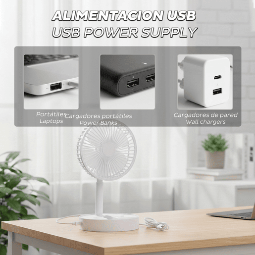 Conjunto de 4 ventiladores de mesa Well Home Conjunto de 4 ventiladores de mesa Well Home