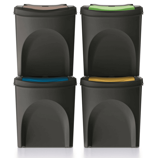 Conjunto de 4 latas de lixo KEDEN SORTIBOX Conjunto de 4 latas de lixo KEDEN SORTIBOX