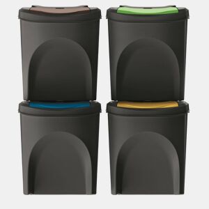 Conjunto de 4 latas de lixo KEDEN SORTIBOX