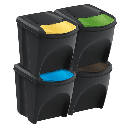 Conjunto de 4 latas de lixo KEDEN SORTIBOX Conjunto de 4 latas de lixo KEDEN SORTIBOX